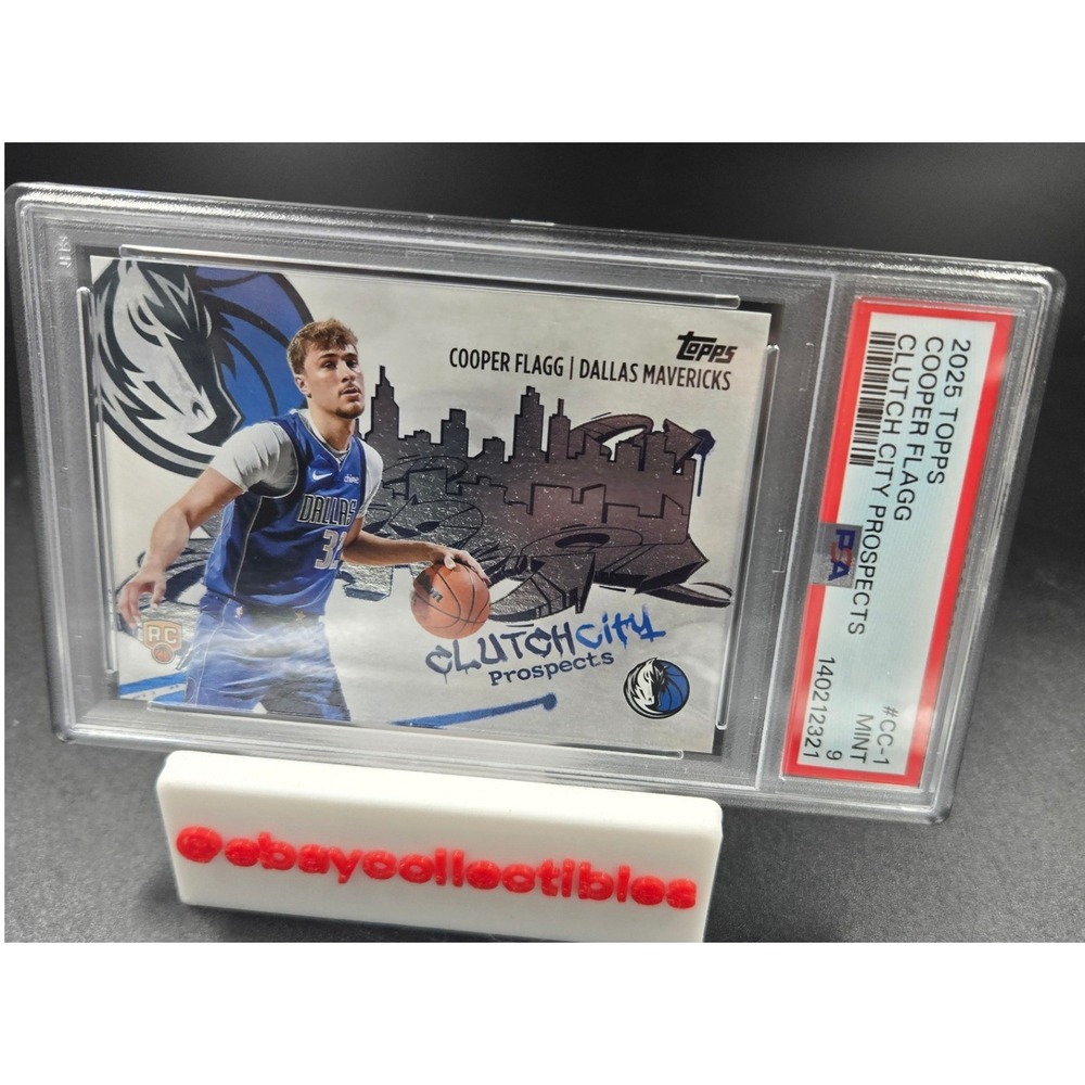 2025 Topps Cooper Flagg Dallas Mavericks Clutch City Prospects RC PSA 9 MINT CC1